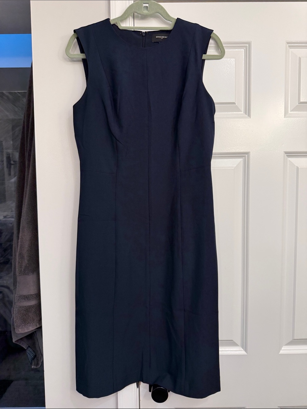 Banana Republic Factory Navy Sleeveless Midi Sheath Dress